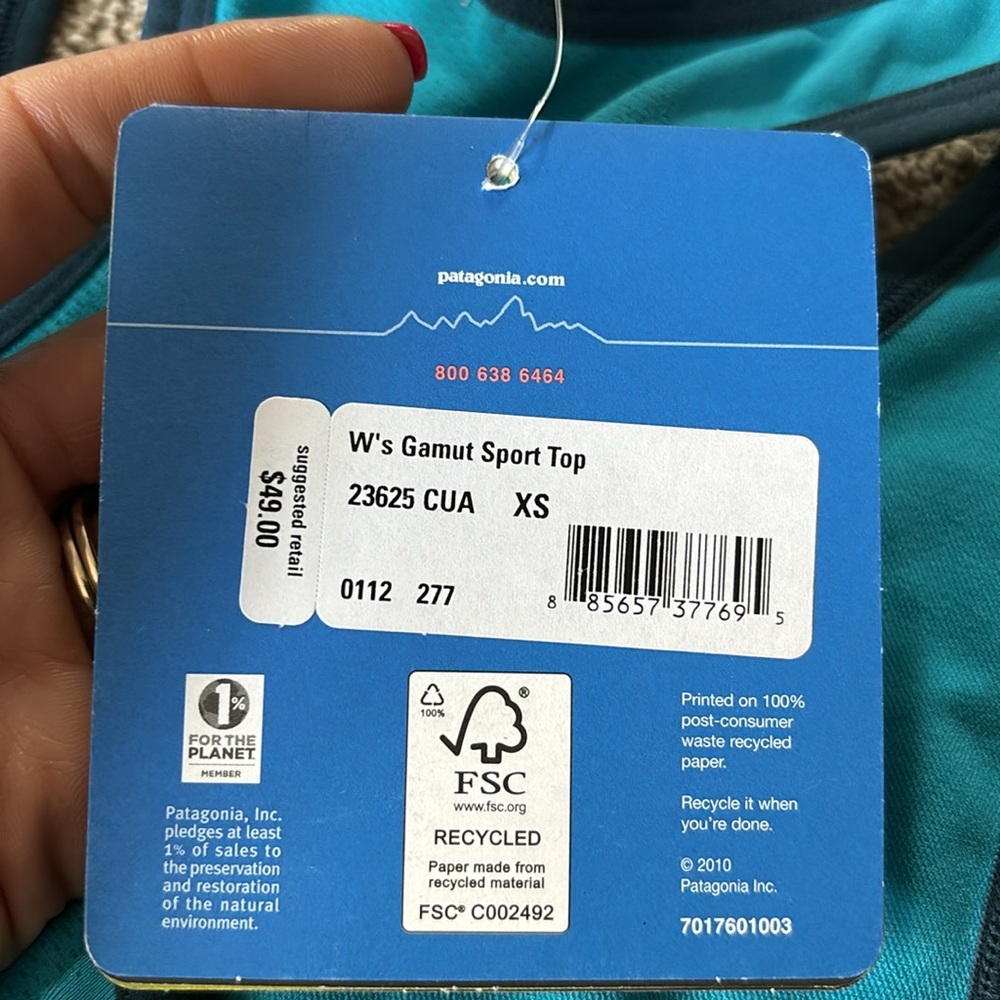 patagonia NWT w's gamut sport top - XS blue - Picture 3 of 3